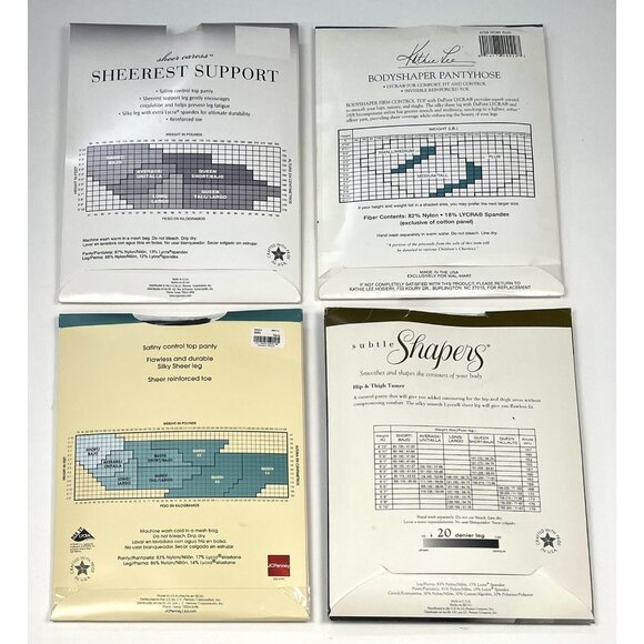 12pr VTG Womens Queen Short HOSIERY Pantyhose Stockings JCPenney NIP NEW - Picture 3 of 7